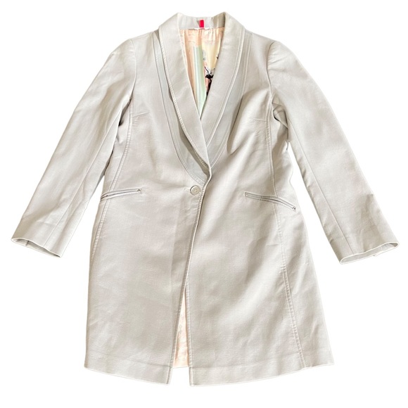 Canadian made grey blazer/ jacket with lining and faux leather details 4 - Picture 1 of 15